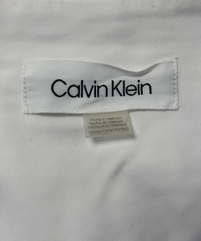Calvin Klein White Collarless Peplum Blazer