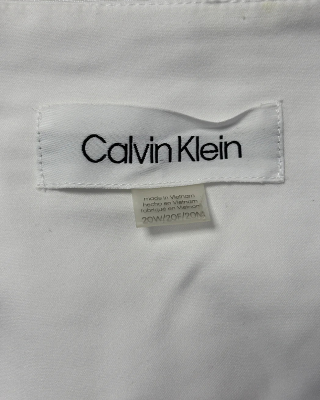 Calvin Klein White Collarless Peplum Blazer