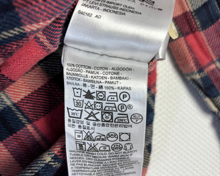 Levi's Red/Blue Plaid Slim Fit Flannel Western Shirt