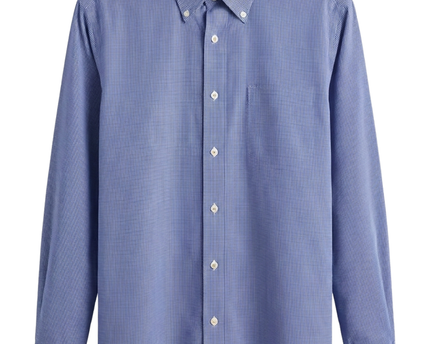 Ralph Lauren Blue Micro-Check Non-Iron Dress Shirt