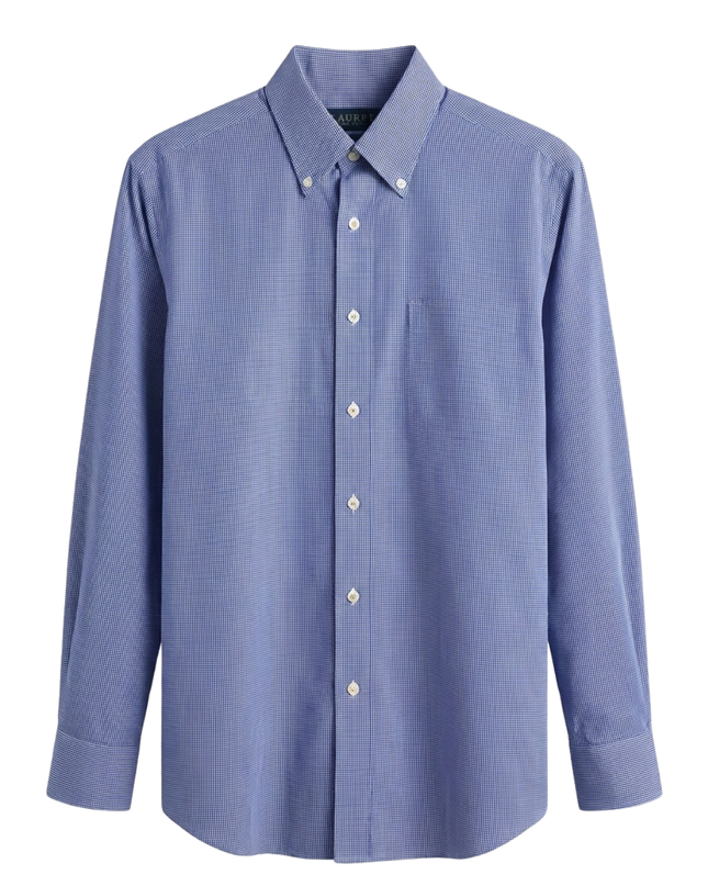 Ralph Lauren Blue Micro-Check Non-Iron Dress Shirt