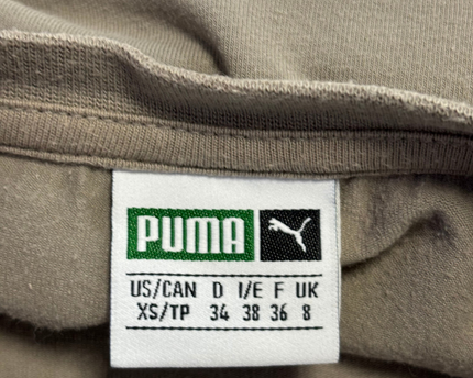Puma Olive Cold-Shoulder Long Sleeve Crop Top