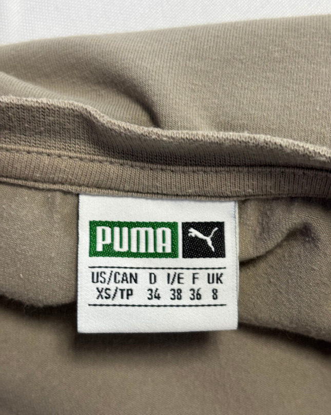 Puma Olive Cold-Shoulder Long Sleeve Crop Top