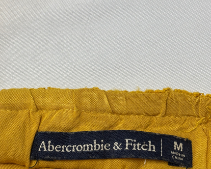Abercrombie & Fitch Yellow Lace Button-Down Mini Dress