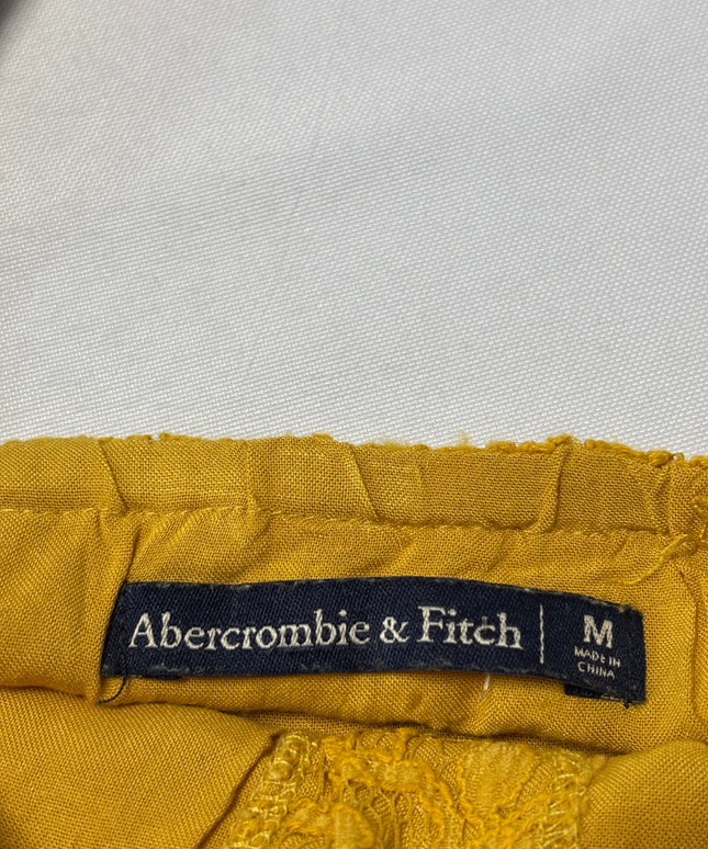 Abercrombie & Fitch Yellow Lace Button-Down Mini Dress