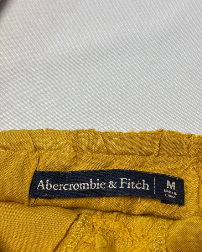 Abercrombie & Fitch Yellow Lace Button-Down Mini Dress