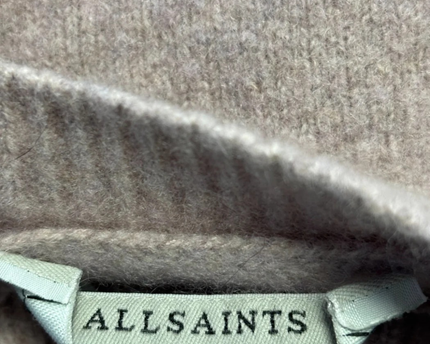 AllSaints Taupe Recycled Cashmere Blend Cropped Sweater