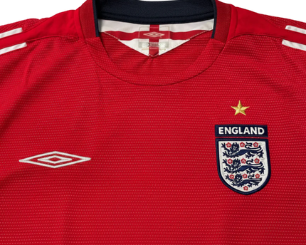 England Away 2004-2005 Umbro Red Football Jersey