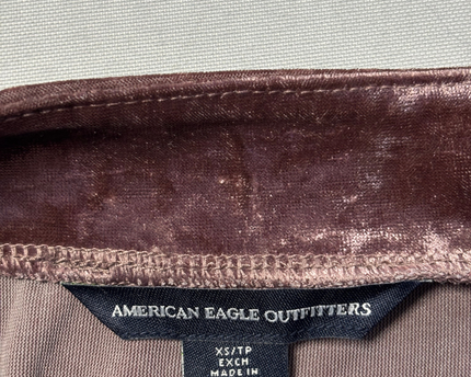American Eagle Mauve Velvet Wrap Mini Skirt