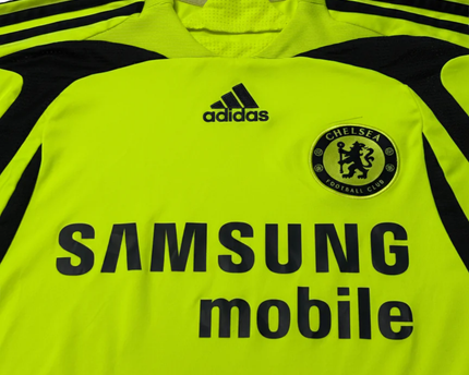Adidas Chelsea FC 2007-08 Samsung Mobile Neon Yellow Jersey