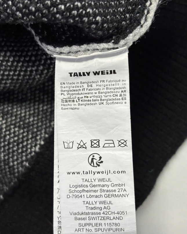 TALLY WEiJL Black Argyle Mock Neck Sweater