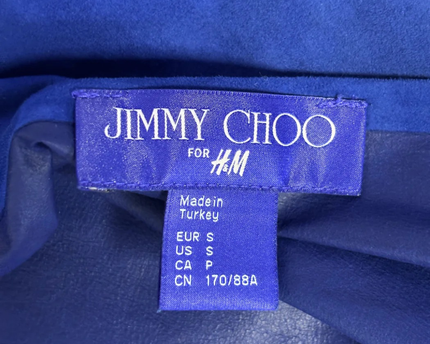 Jimmy Choo for H&M Blue Suede V-Back Shift Dress