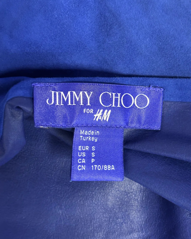Jimmy Choo for H&M Blue Suede V-Back Shift Dress