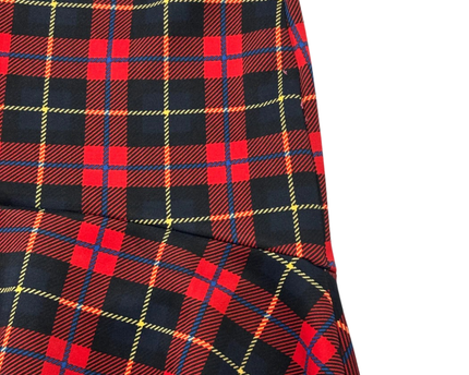 Zara Red Plaid Ruffle Hem Mini Skirt