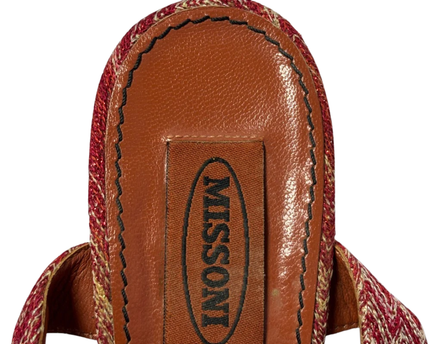 Missoni Red Zigzag Knit Wedge Sandals