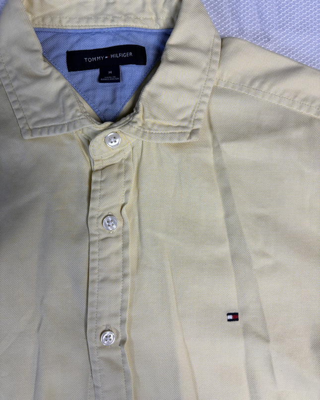 Tommy Hilfiger Men's Classic Yellow Long Sleeve Button-Down Shirt