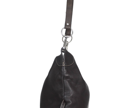 Dooney & Bourke Dark Brown Pebbled Leather Hobo Bag