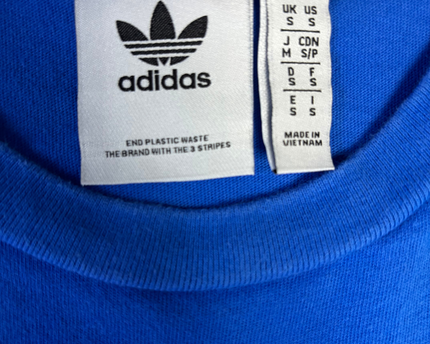 Adidas Blue 3-Stripe Tricolor Trefoil T-Shirt