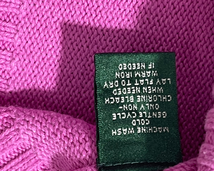 Lauren Ralph Lauren Pink Shawl Collar Cotton Cardigan