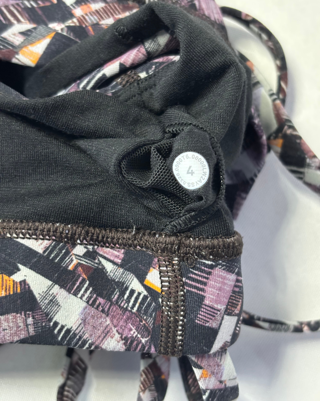 Lululemon Multicolor Abstract Patterned Strappy Sports Bra