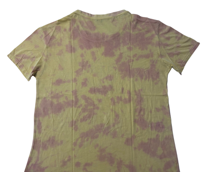 Guess Yellow Tie-Dye Triangle Logo Graphic Tee