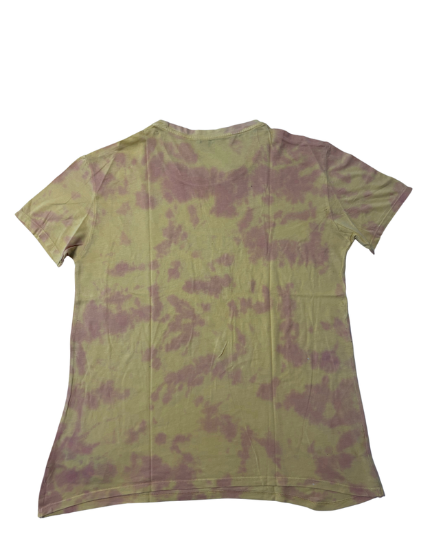 Guess Yellow Tie-Dye Triangle Logo Graphic Tee