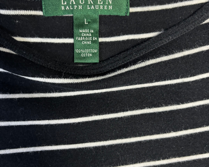 Ralph Lauren Black Striped Cotton T-Shirt