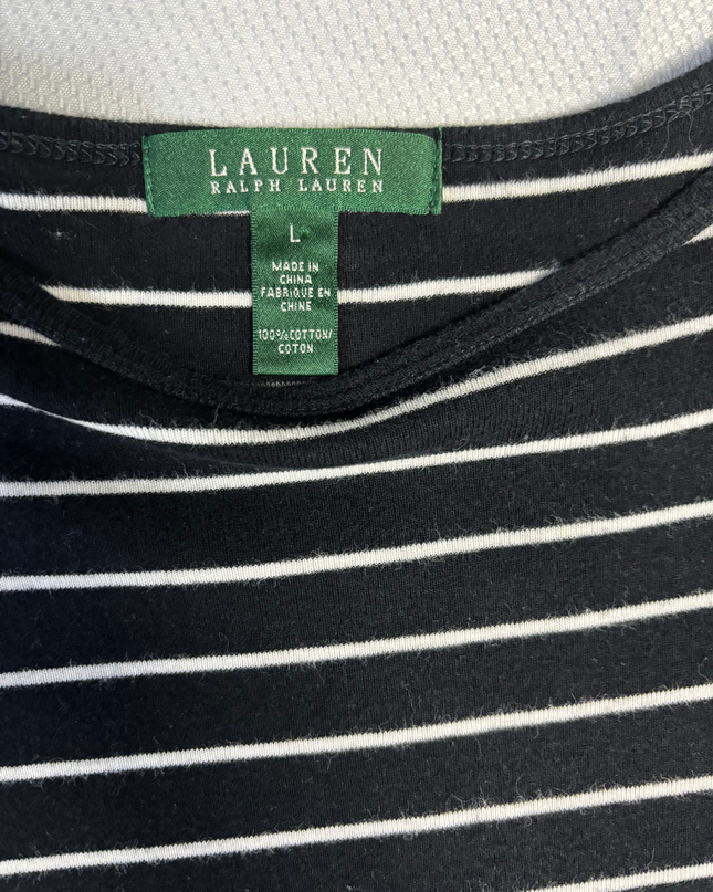 Ralph Lauren Black Striped Cotton T-Shirt