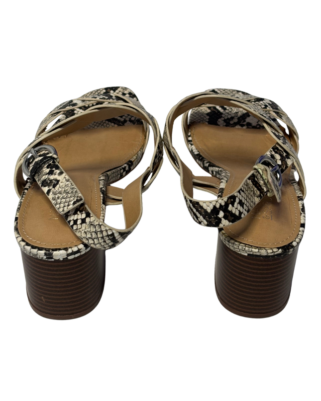 Market & Spruce Snakeskin Braided Block Heel Sandals