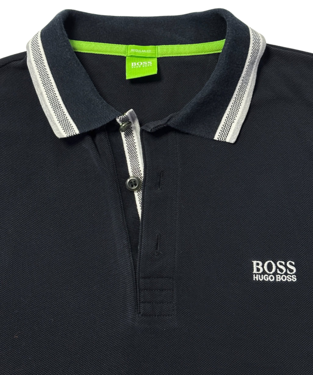 Hugo Boss Navy Blue Regular Fit Cotton Polo Shirt
