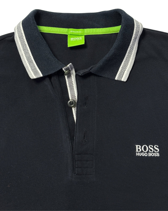 Hugo Boss Navy Blue Regular Fit Cotton Polo Shirt