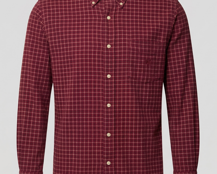 Chaps Red Plaid Button-Down Long Sleeve Shirt