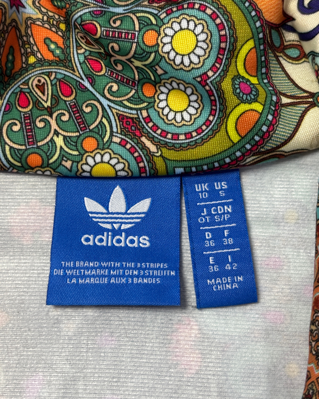 Adidas Multicolor Floral and Paisley Print Sports Track Jacket