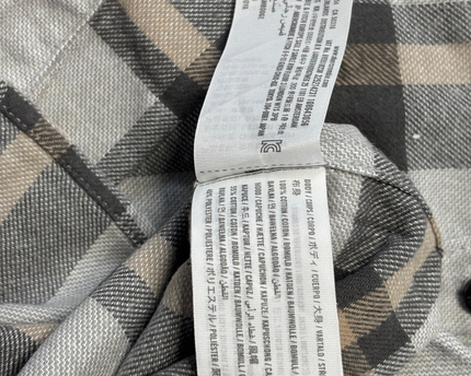 Hollister Grey Plaid Hooded Flannel Shirt