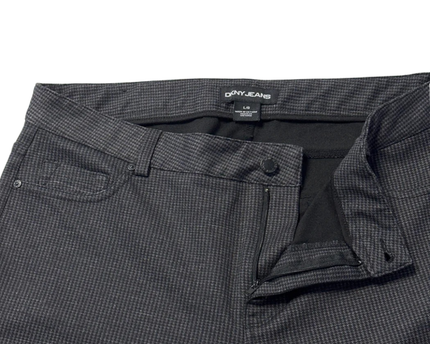 DKNY Jeans Grey Micro-Check Slim Leg Stretch Trousers