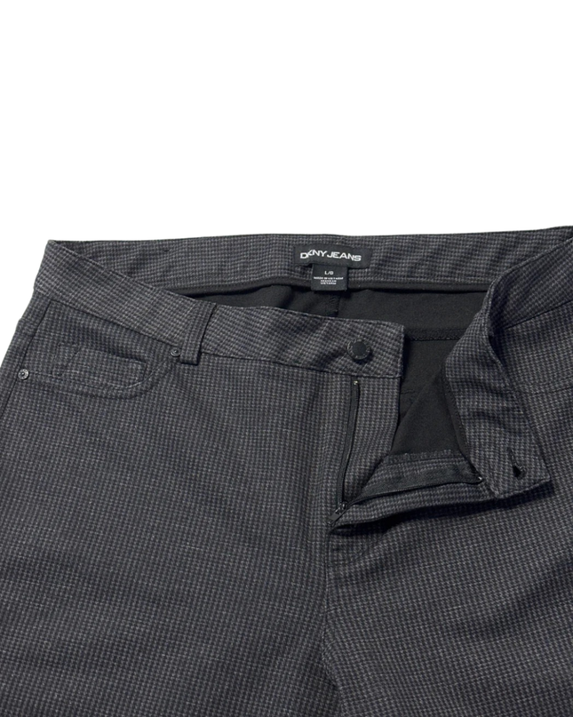 DKNY Jeans Grey Micro-Check Slim Leg Stretch Trousers