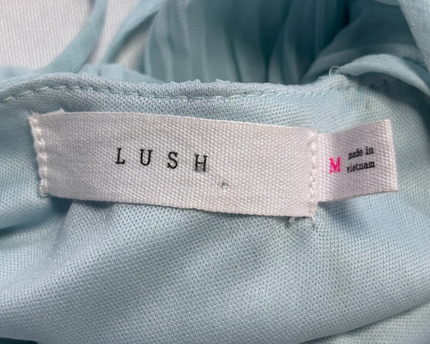 LUSH Light Green Pleated Strappy Mini Dress