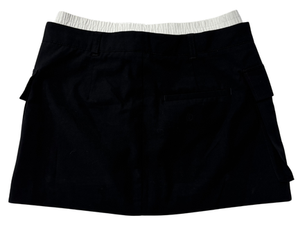 Bershka Black Cargo with Contrast Waistband Mini Skirt