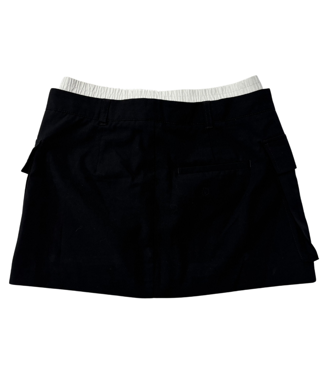 Bershka Black Cargo with Contrast Waistband Mini Skirt