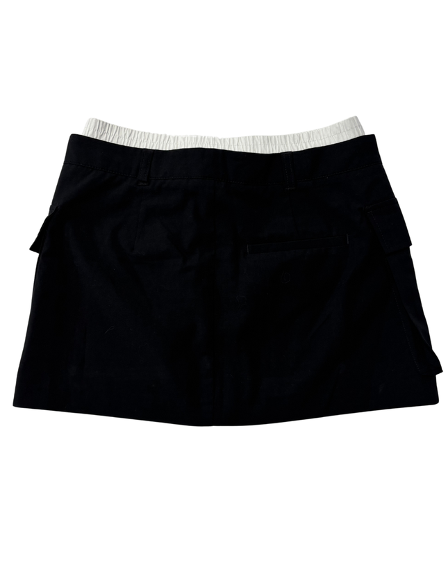Bershka Black Cargo with Contrast Waistband Mini Skirt