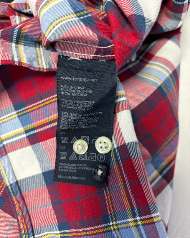 Tommy Hilfiger Red/White/Blue Plaid Custom Fit Shirt