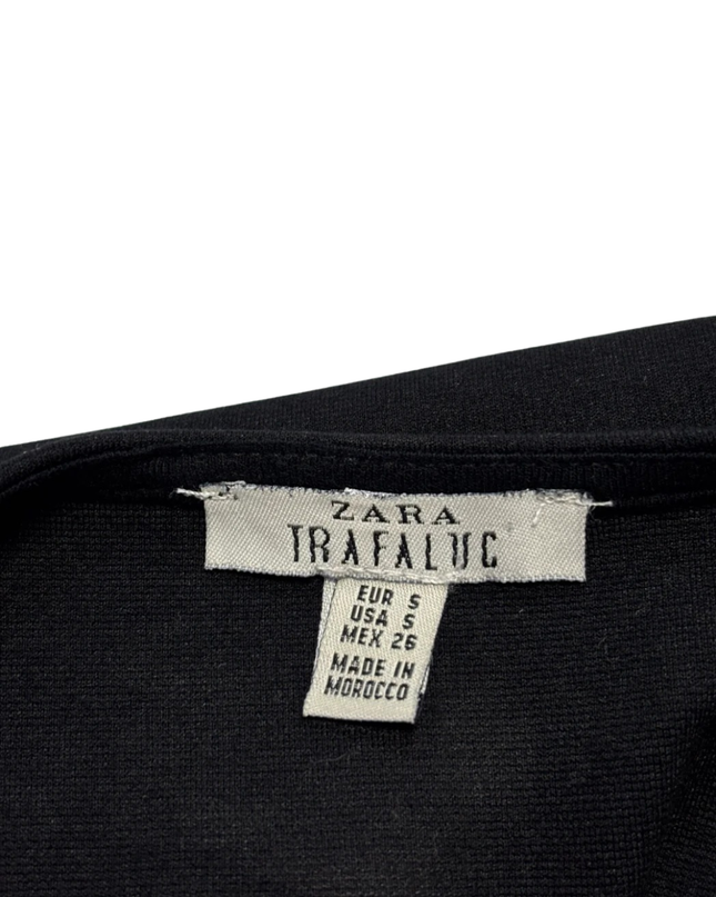 Zara Trafaluc Black Zip-Front Mini Dress