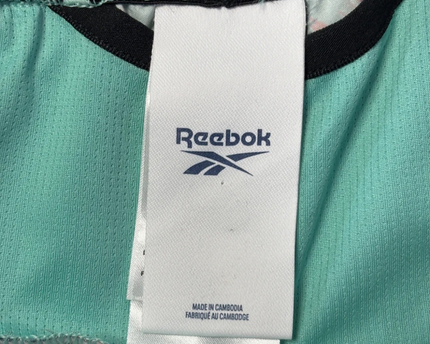 Reebok Green Abstract Graphic Performance Sports Shorts