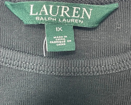 Lauren Ralph Lauren Black Ribbed Cotton T-Shirt