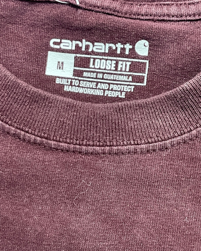 Carhartt Maroon Loose Fit Pocket T-Shirt