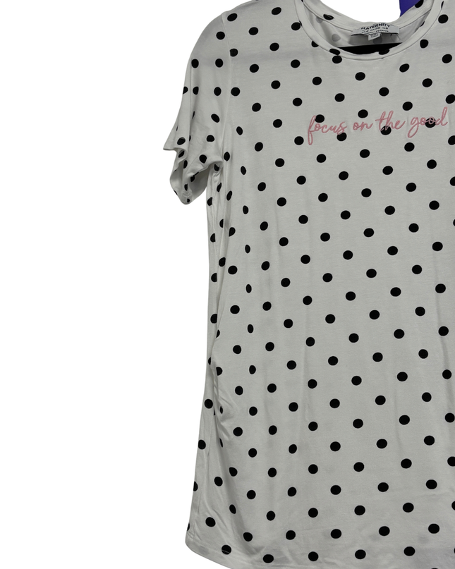 Dorothy Perkins White/Black Polka Dot Maternity T-Shirt
