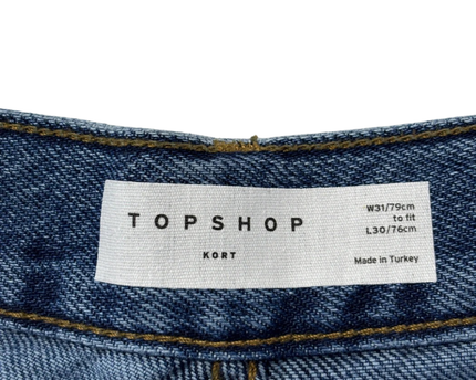Topshop Blue Kort Straight Leg Jeans W/Tags