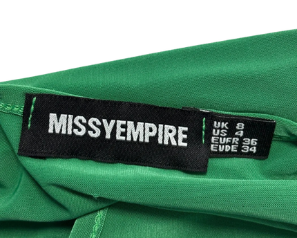 MISSYEMPIRE Green Cut-Out Detail Long Sleeve Mini Dress