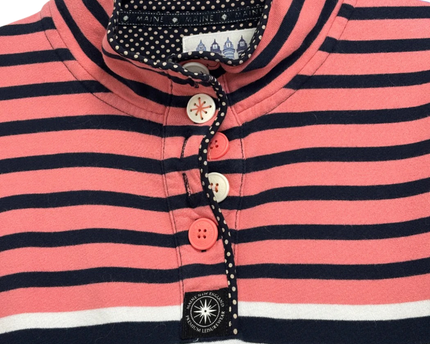 MAINE NEW ENGLAND Multicolor Striped Quarter-Button Sweatshirt
