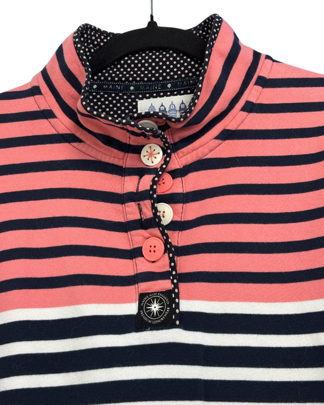 MAINE NEW ENGLAND Multicolor Striped Quarter-Button Sweatshirt